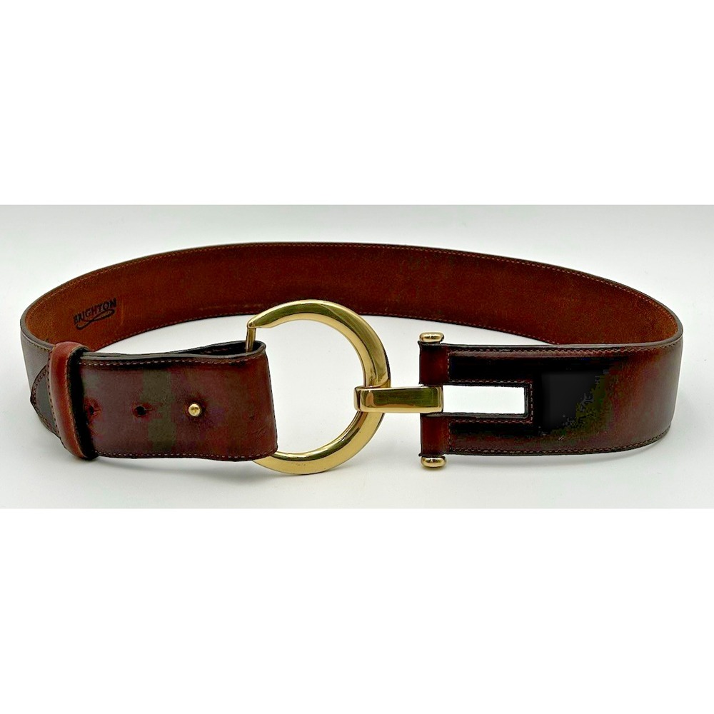 Brighton Brown Leather Belt with Gold Buckle